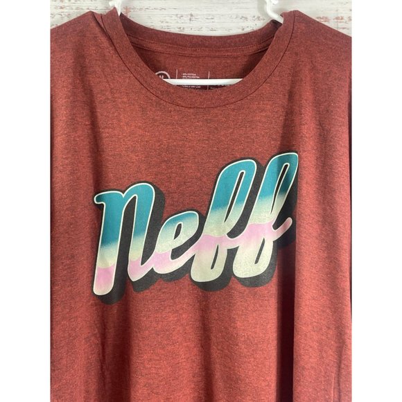 NWT Neff  Logo Heather Maroon Short Sleeved T-Shirt 3XL - Picture 2 of 6